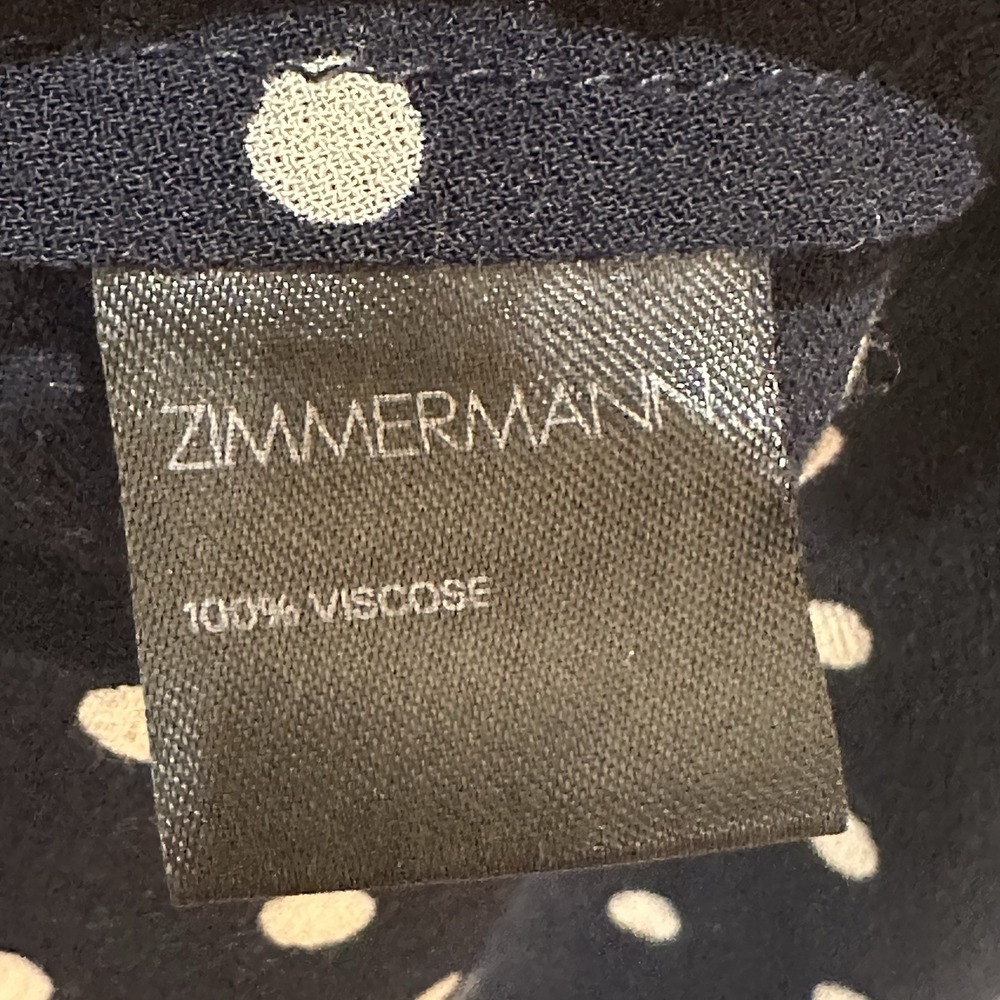 Zimmerman Black Mischief Polka Dot Crepe Dress Sheer Flared Sleeve Sz 3 US‎ 10 - Picture 10 of 12